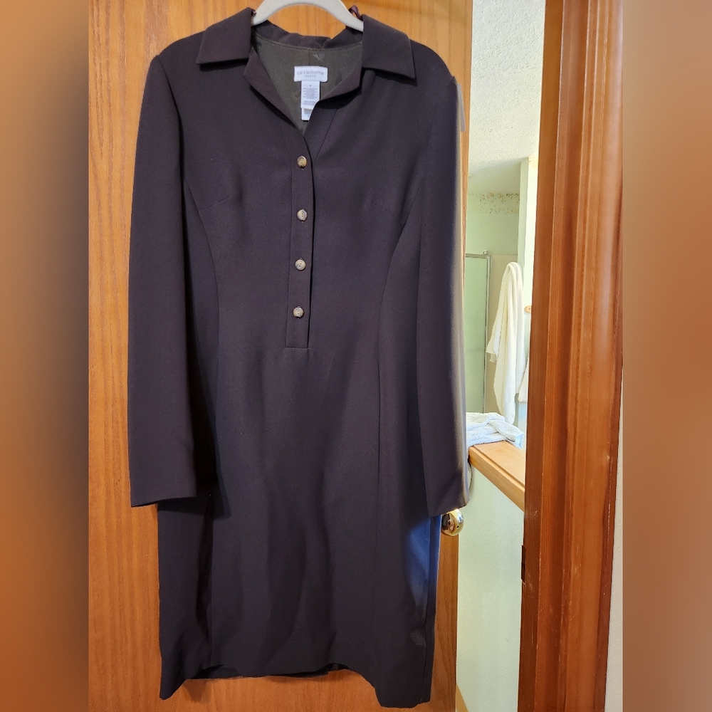 Liz Claiborne Dark Green Long Sleeve Dress